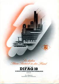 1954 Direktionsfernsprechanlage DIFAG 10