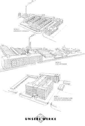 Skizzen Werk I,II,III aus 1955